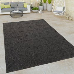 Binnen & Buitenkleed - Vloerkleed Bruliza - Geo - Antraciet - 200x290 cm