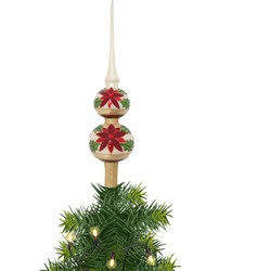 Luxe kerstpieken met kerstster opdruk 30 cm - kerstboompieken