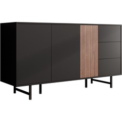 Meubella Dressoir Prince - Zwart - Eiken - 150 cm