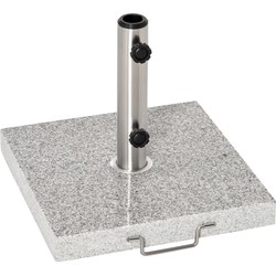 4goodz Outsunny Parasolvoet 28kg Verrijdbaar - Marmer/RVS - 42x42x36cm