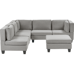 Beliani UNSTAD - Modulaire Sofa-Grijs-Polyester