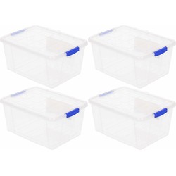 10x Opbergbakken/organizers met deksel 16 liter 40 cm transparant - Opbergbox