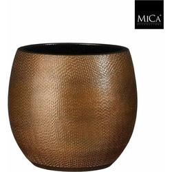Mica Decorations Bloempot Porto - 22.5x22.5x23 cm - Terracotta - Brons,Metallic