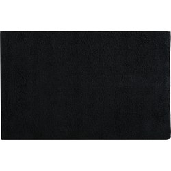 MSV Badkamerkleedje/badmat tapijt voor de vloer - zwart - 40 x 60 cm - Badmatjes