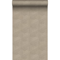 Origin Wallcoverings eco-texture vliesbehang grafisch 3D motief beige - 50 x 900 cm - 347994