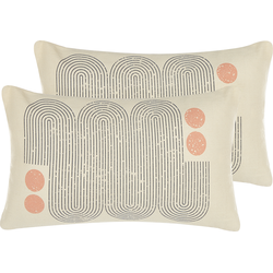 TIARELLA  - Sierkussen set van 2 - Beige - 30 x 50 cm - Polyester