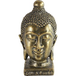 Countryfield Home deco Boeddha hoofd beeld - goud kleurig - 13 x 23.5 cm - voor binnen - Beeldjes