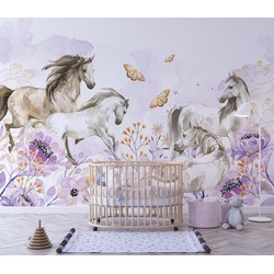 Paarden pracht - Kinderbehang - 389,6 cm x 280 cm - Walloha 