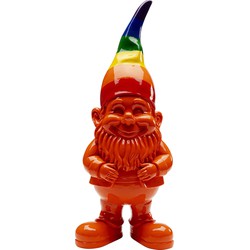 Decofiguur Gnome Standing Rainbow Oranje 46cm