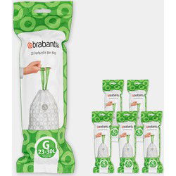 PerfectFit afvalzak, code G, 23-30 liter, 120 stuks, set van 6 rollen - White