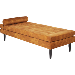 USSEL - Chaise longue - Mosterdgeel - Fluweel
