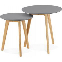 Ronde bijzettafels GABY 50x50x45 cm Grijs
