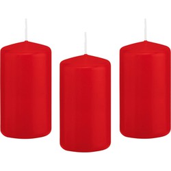 10x Kaarsen rood 6 x 12 cm 40 branduren sfeerkaarsen - Stompkaarsen