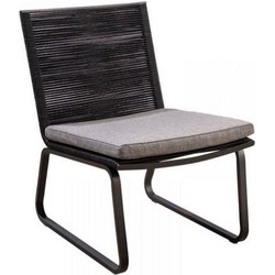 Kome lounge chair alu black/rope black/soil