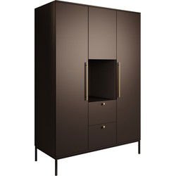 Meubella - Kledingkast Lagos - Zwart - 135 cm