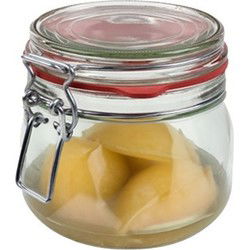 Weckpot/inmaakpot - glas - 500 ml - beugelsluiting - transparant - Weckpotten