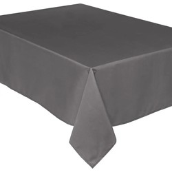 Tafelkleed rechthoekig 240 x 140 cm grijs polyester - Tafellakens