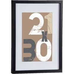 Houten fotolijst - zwart - 30 x 40 cm - met passe-partout - Fotolijsten