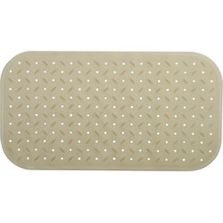 MSV Douche/bad anti-slip mat badkamer - rubber - beige - 36 x 76 cm - Badmatjes