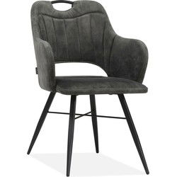 MX Sofa Eetkamerstoel Jewel Goldy Antraciet met armleuning