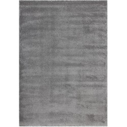 Tapijtenloods Velvet Soft - Laagpolig Effen Vloerkleed - Fluweel - Zilver Grijs- 160x230 CM