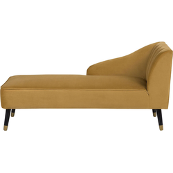 Beliani ALSVAG - Chaise longue-Geel-Fluweel