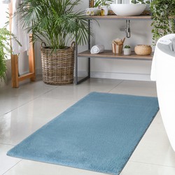 Tapijtenloods Paradise Badmat Hoogpolig Anti-Slip Blauw- 50x90 CM