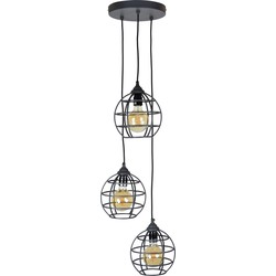 Urban Interiors Hanglamp Globe 3-Lichts Zwart