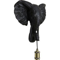 Light & Living - wandlamp - Elephant - zwart - kunststof - dierenlamp - E27 - 3123612