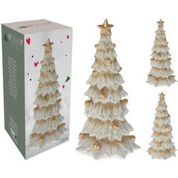 Denneboom creme 10x10x22 cm 2as