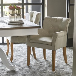 Riviera Maison La Scala Dining Armchair, linen, flax