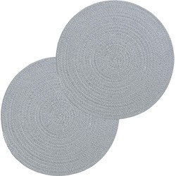 Set van 12x stuks placemats grijs katoen 38 cm - Placemats