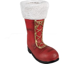 Clayre & Eef Kerstdecoratie Beeld Laars 32x19x36 cm Rood Keramisch materiaal