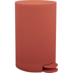 MSV kleine pedaalemmer - kunststof - terracotta - 3L - 15 x 27 cm - Badkamer/toilet - Pedaalemmers