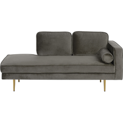 Beliani MIRAMAS - Chaise longue-Grijs-Fluweel