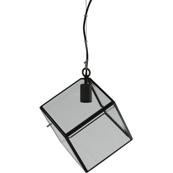 Light&living D - Hanglamp 20x20x20 cm XAVI mat zwart+glas