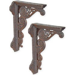 A PAIR OF CAST IRON WALL BRACKETS