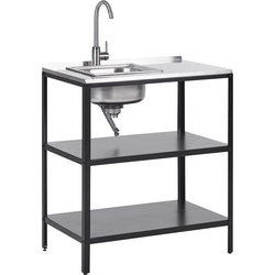 Beliani VILAMA - Buitenkeuken-Zwart-Staal