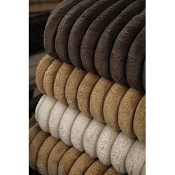 PTMD Plaid Hadi - 220x240x2 cm - Imitatie Bont - Beige