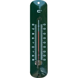 Binnen/buiten thermometers groen van metaal 30 cm - Buitenthermometers