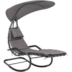 Feel Furniture - Hangende schommel ligstoel met parasol - Donkergrijs