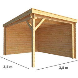 Overkapping Els 350 cm bij 350 cm diep Lessenaarsdak