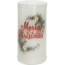Gerimport - LED kaars/stompkaars - Merry Christmas - H15 cm - LED kaarsen