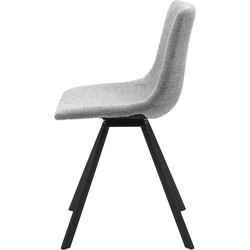Eetkamerstoel Stof Lichtgrijs - 47x47x80cm - Yukon - Set van 2