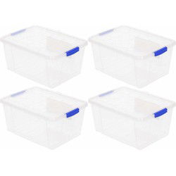Plasticforte Opslagbakken met deksel - 10x - 16 liter - 40 x 30 x 21 cm - Opbergbox