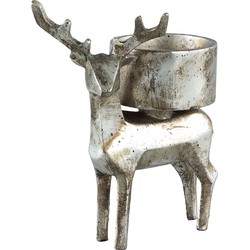 PTMD Christmas Cole silver poly deer candle holder B