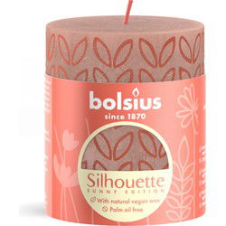Bolsius Silhouette Stompkaars Misty Pink Met Print 8x6,8 cm