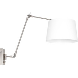 Dimbare wandlamp met witte kap Steinhauer Prestige Chic Staal