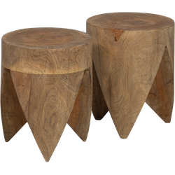 BePureHome Trunk Bijzettafels - Hout - Naturel - 45x30x30