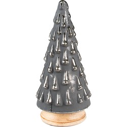 Clayre & Eef Kerstdecoratie Kerstboom 32 cm Grijs Hout Glas